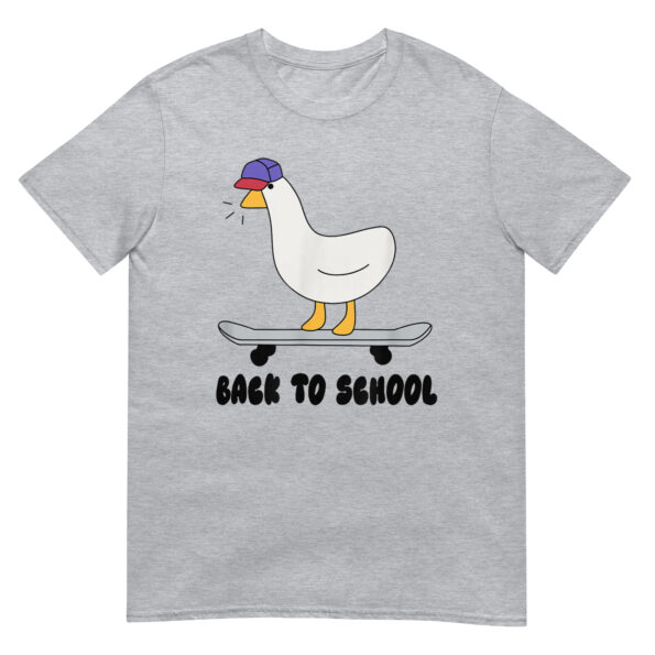 Back To School Cute Silly Goose Skateboard Funny Unisex T-Shirt